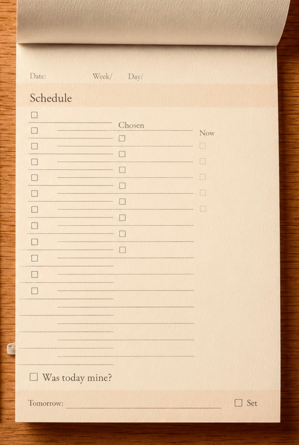 The Sovereign Notepad daily page