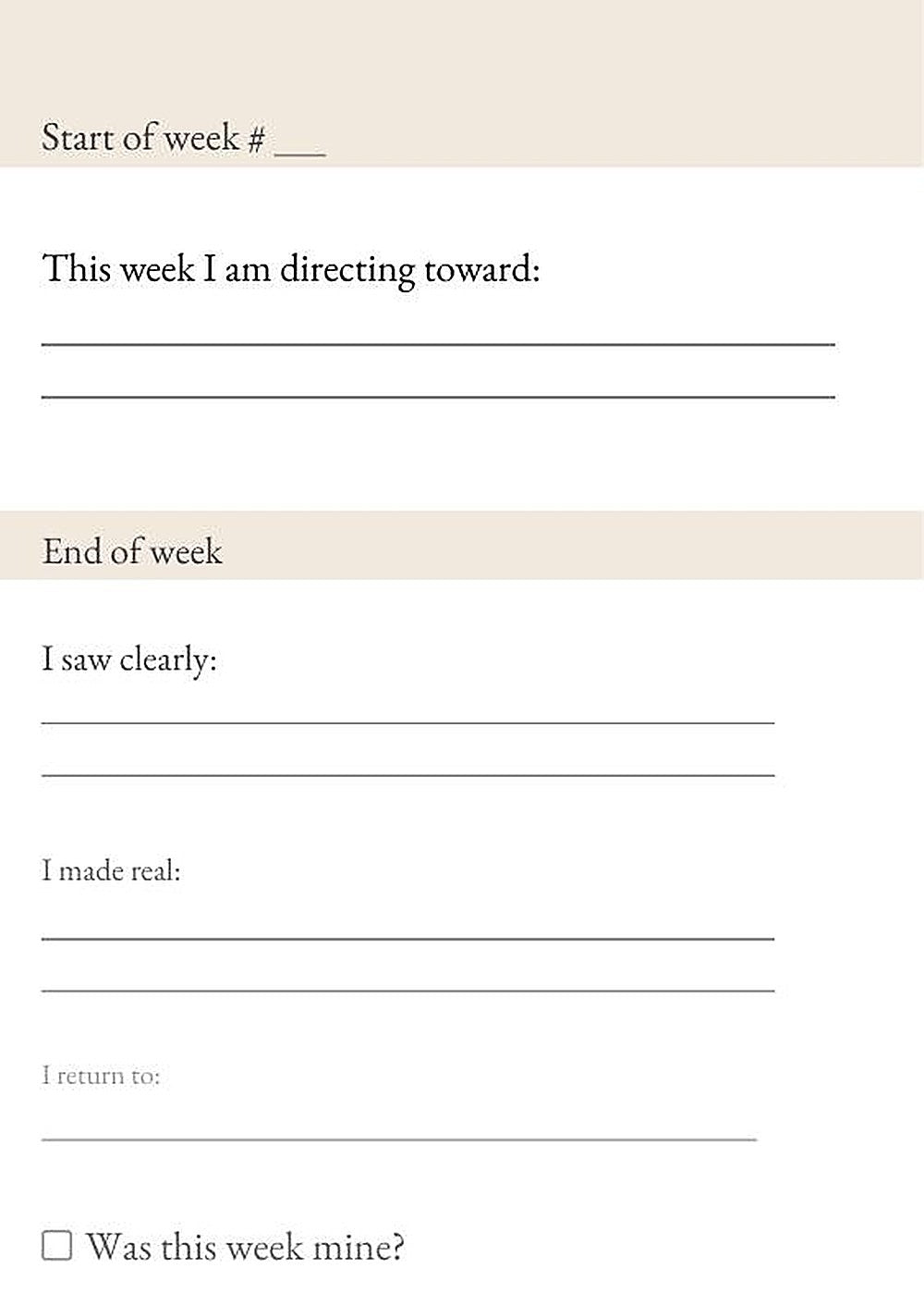 Weekly direction